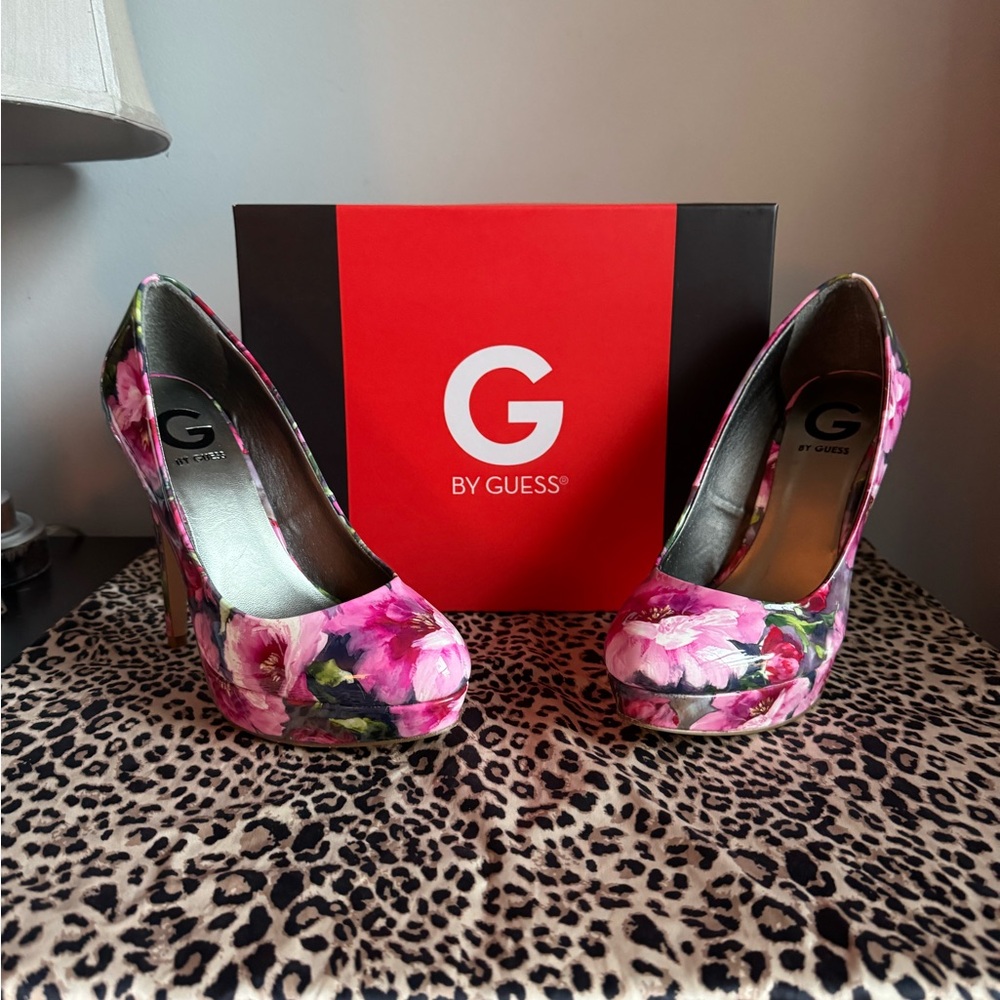Pink Floral Heels G by Guess